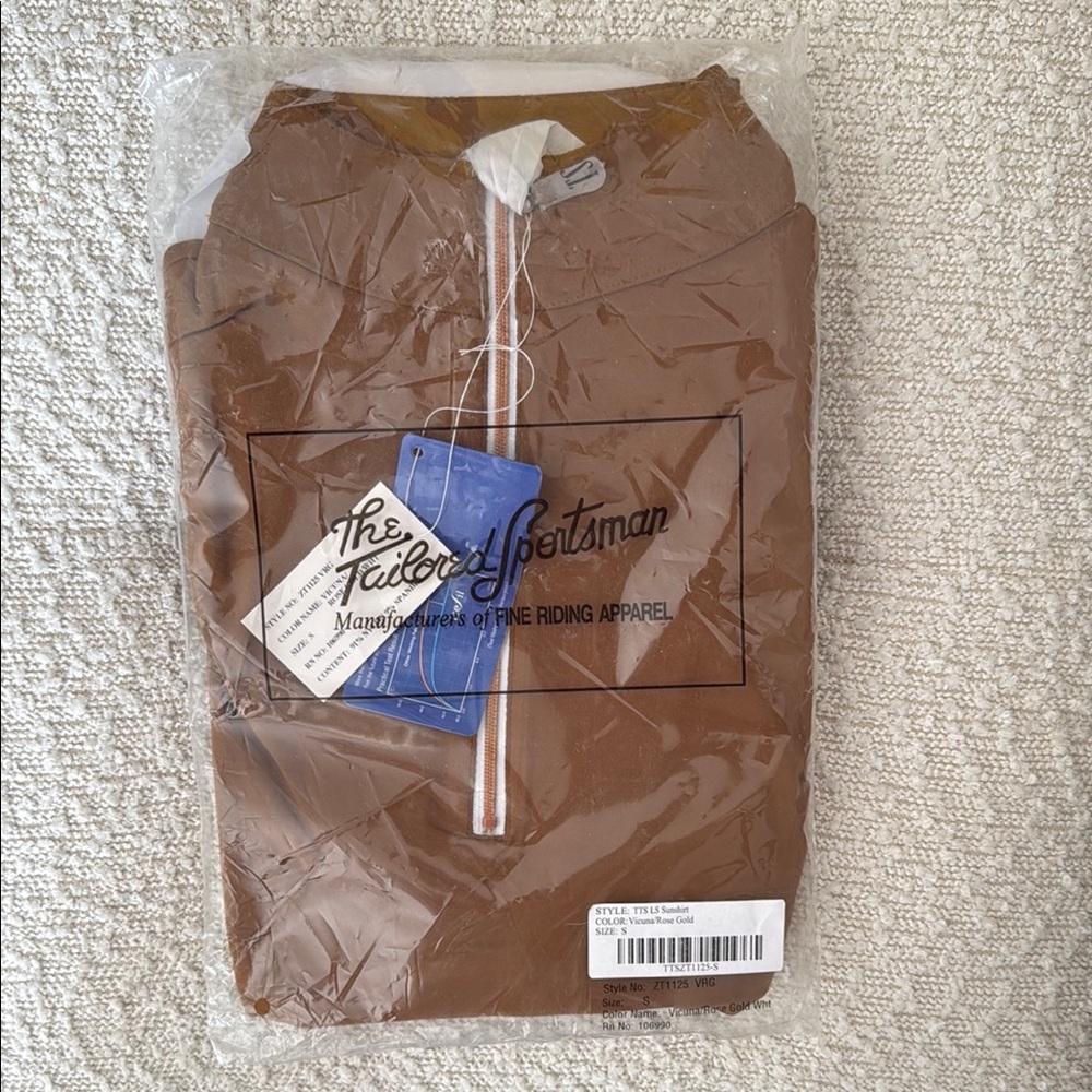 The Tailored Sportsman LS Sunshirt - Vicuna with Rose Gold Zipper